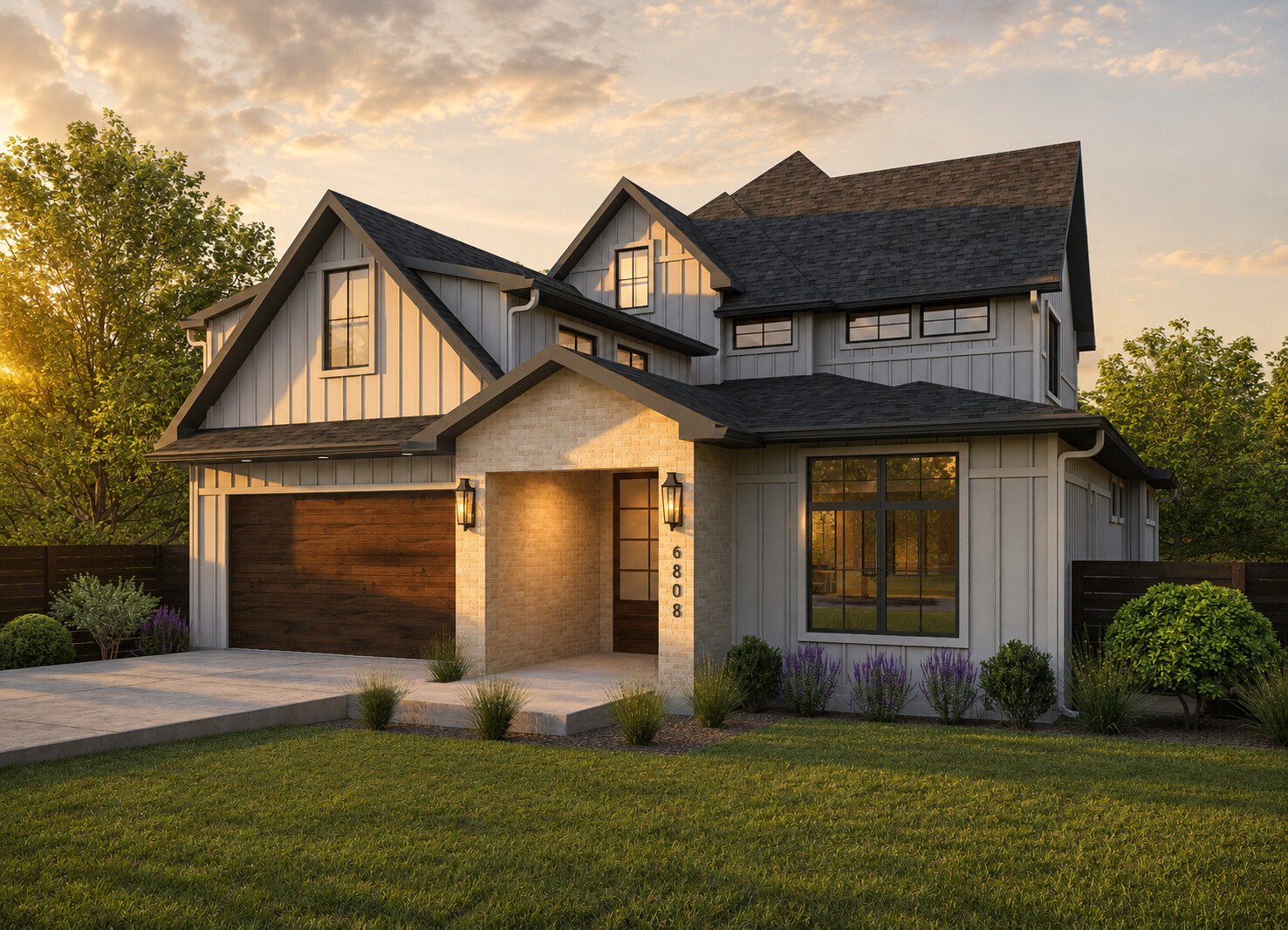 Front Exterior at Dusk Rendering